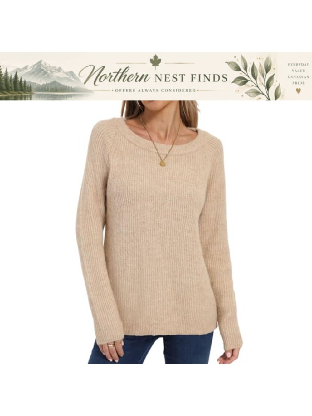 Wool Blend Crew Neck Fair Isle Knit Pullover Sweater Long Sleeve
